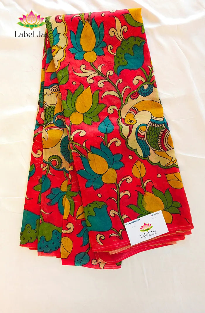 Pure Pen Kalamkari Organza Saree – 01