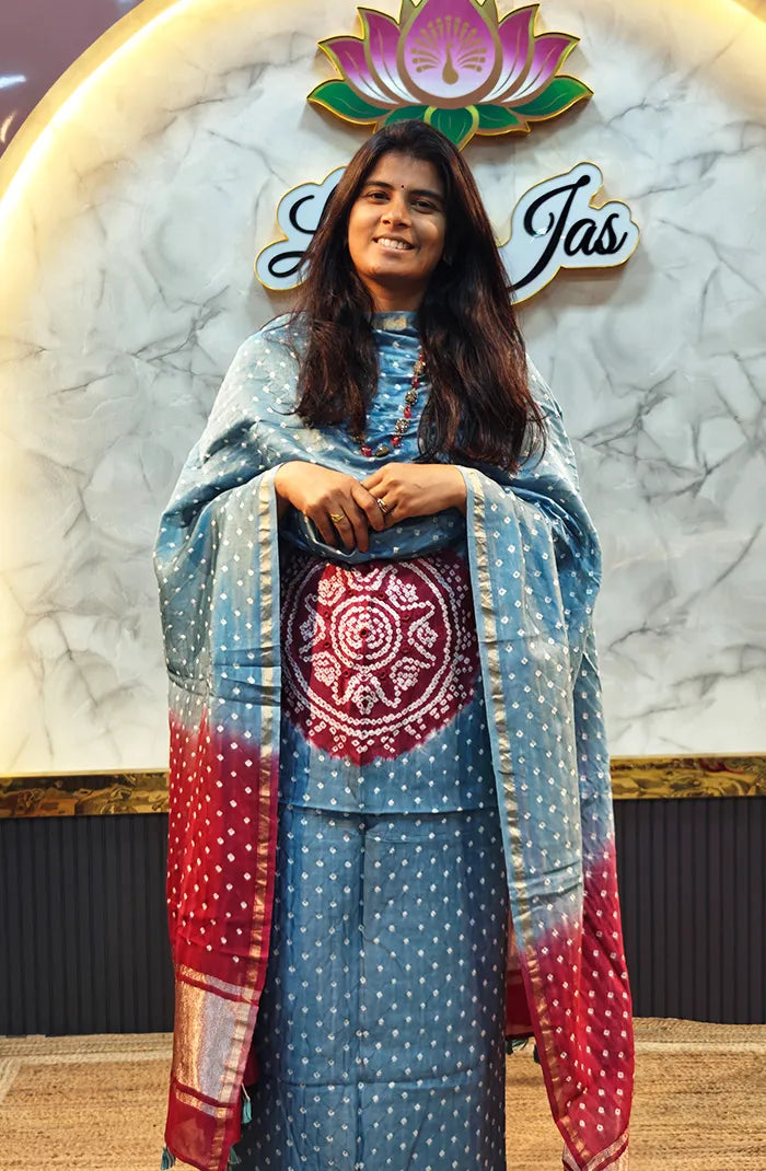 Chanderi Silk Bandhini Salwar_8 Main image
