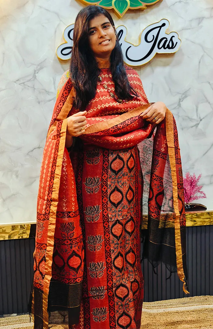 Ajrakh Silk Linen Salwar 17 Main image