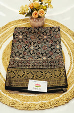 Dola Silk Saree with Ajrakh Handblock Print 6