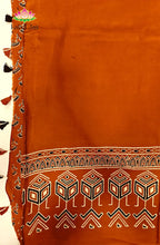 Modal Silk with Ajrakh Handblock Print Saree 9