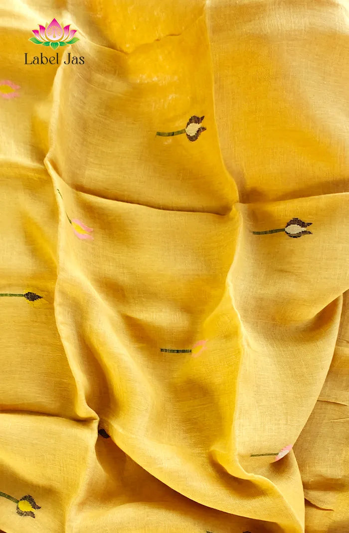Pure Silk Linen Saree 5