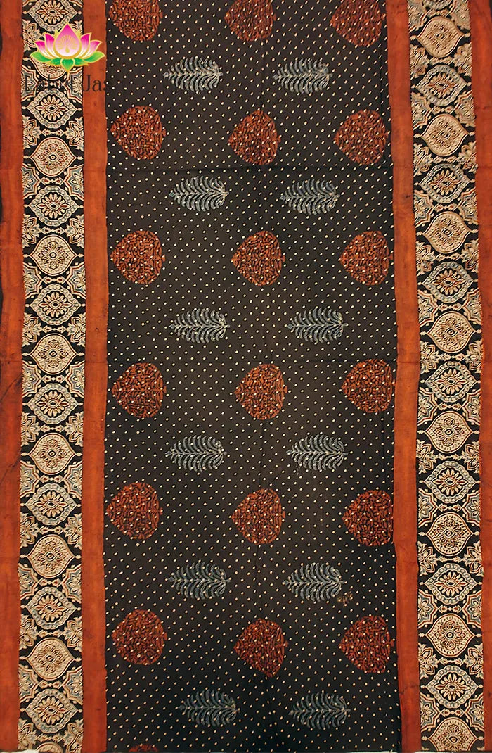 Ajrakh Premium Taj Cotton Saree 3