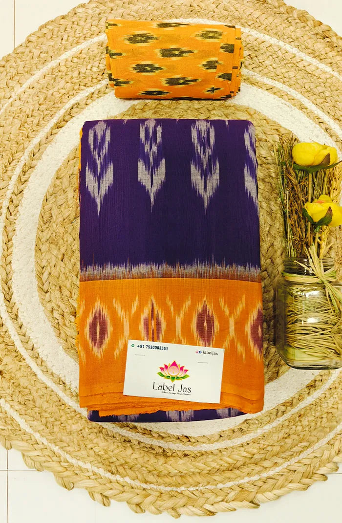 Mercerized Ikkat Cotton Saree Main image