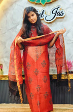 Ajrakh Silk Linen Salwar 16