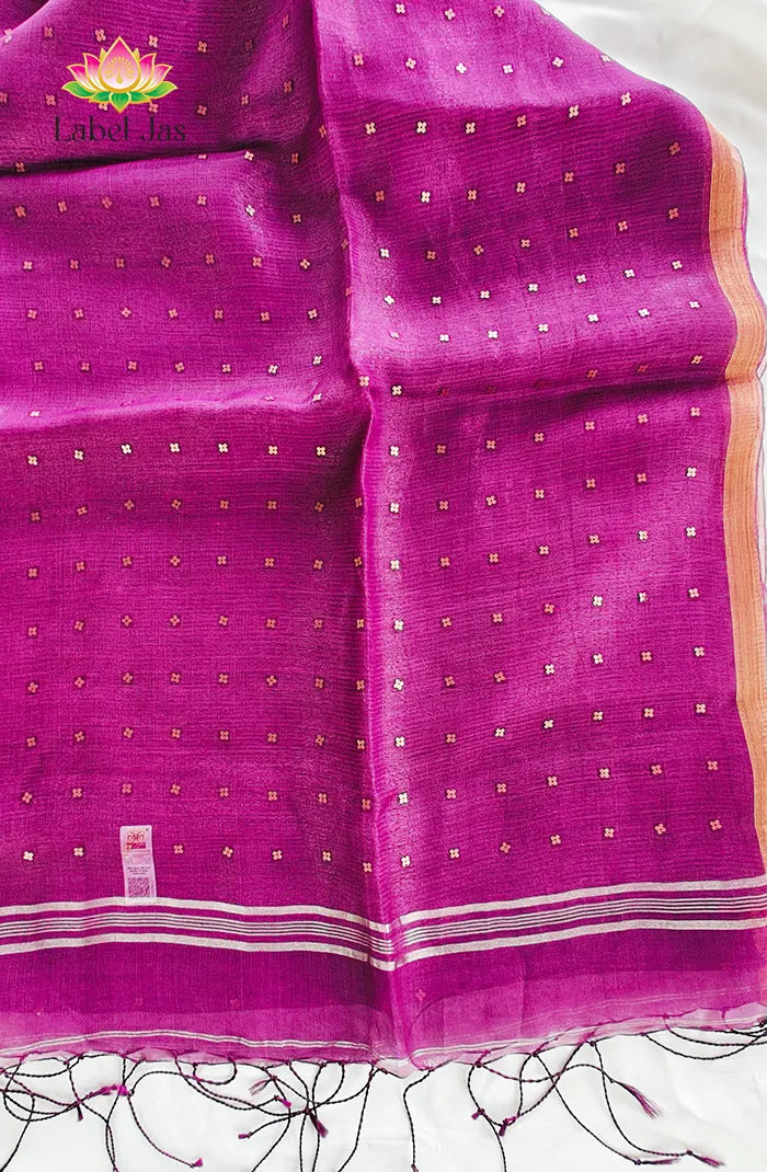 Pure Muslin organza saree 4 Secondary image