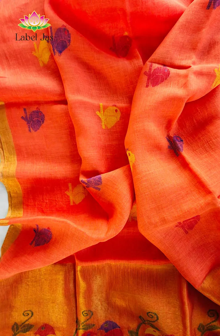 Pure Silk Linen Saree 6