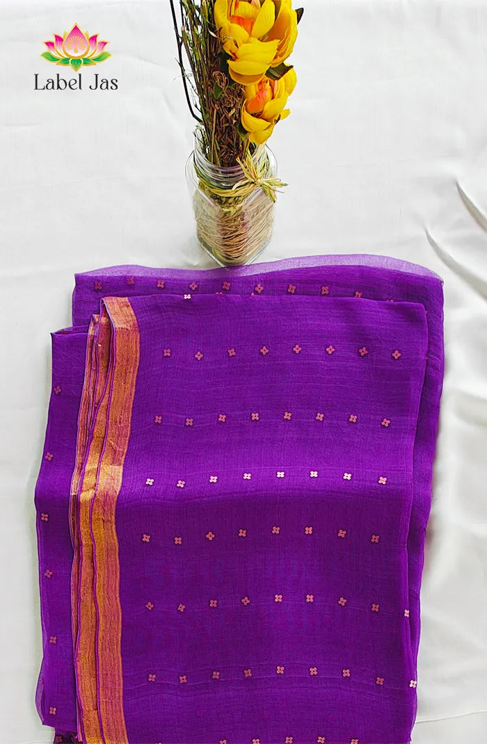 Pure Muslin organza saree 5 Main image