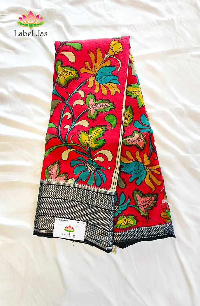 Pure Pen Kalamkari Silk Saree – 03
