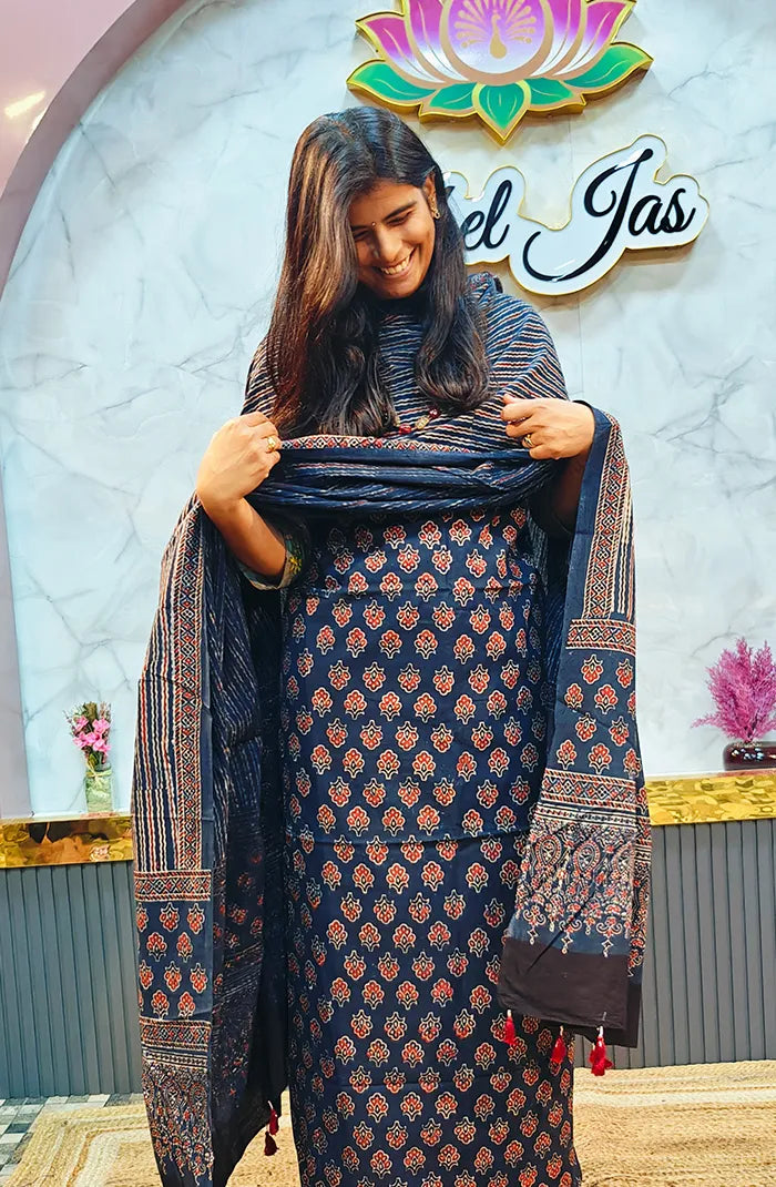 Ajrak Handblock Salwar 9 Secondary image