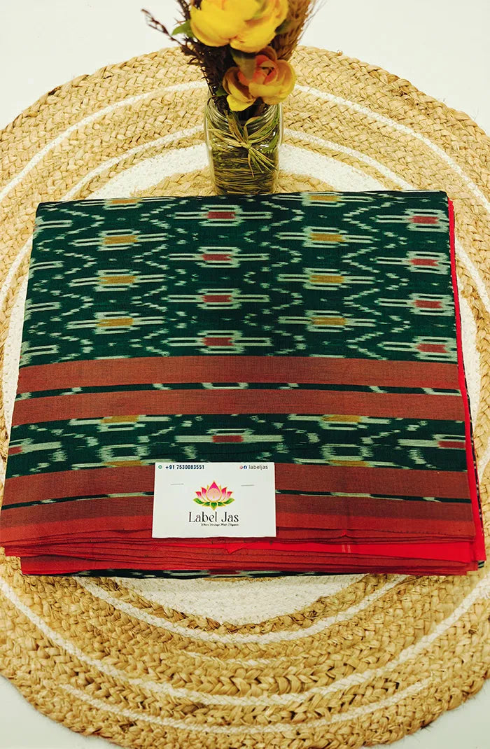 Mercerized Ikkat Cotton Saree 7 Main image