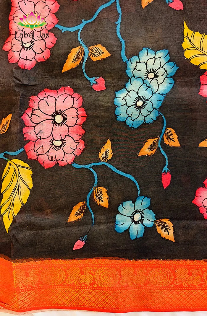 Pure Pen Kalamkari Silk Saree – 06