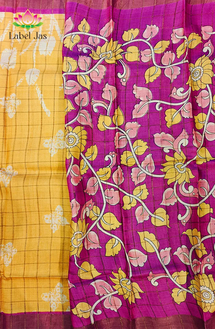 Shibori with Zari Checks Printed Saree 2 Secondary image