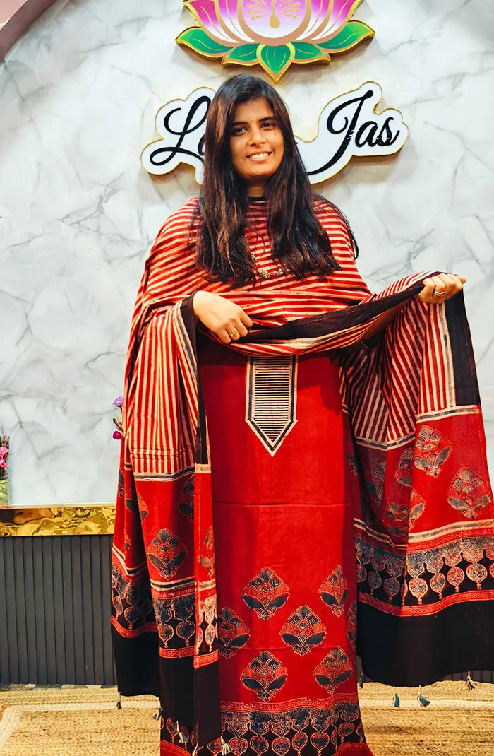 Ajrak Handblock salwar_25 Main image