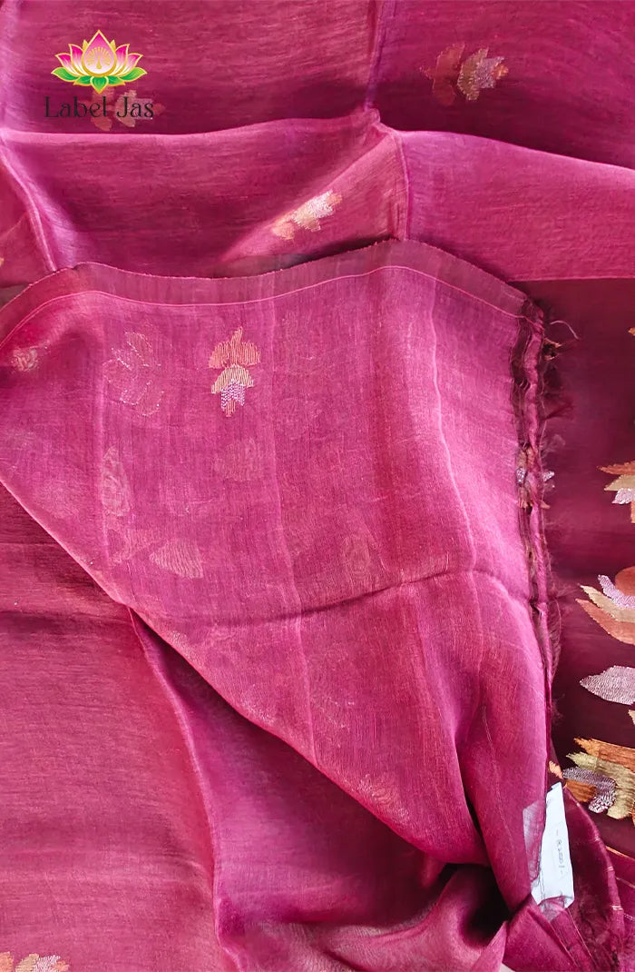 Premium Silk linen with Jamdani weaving 2 Secondary image