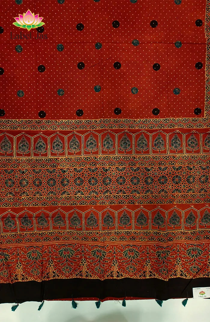 Ajrakh Premium Taj Cotton Saree 2 Main image