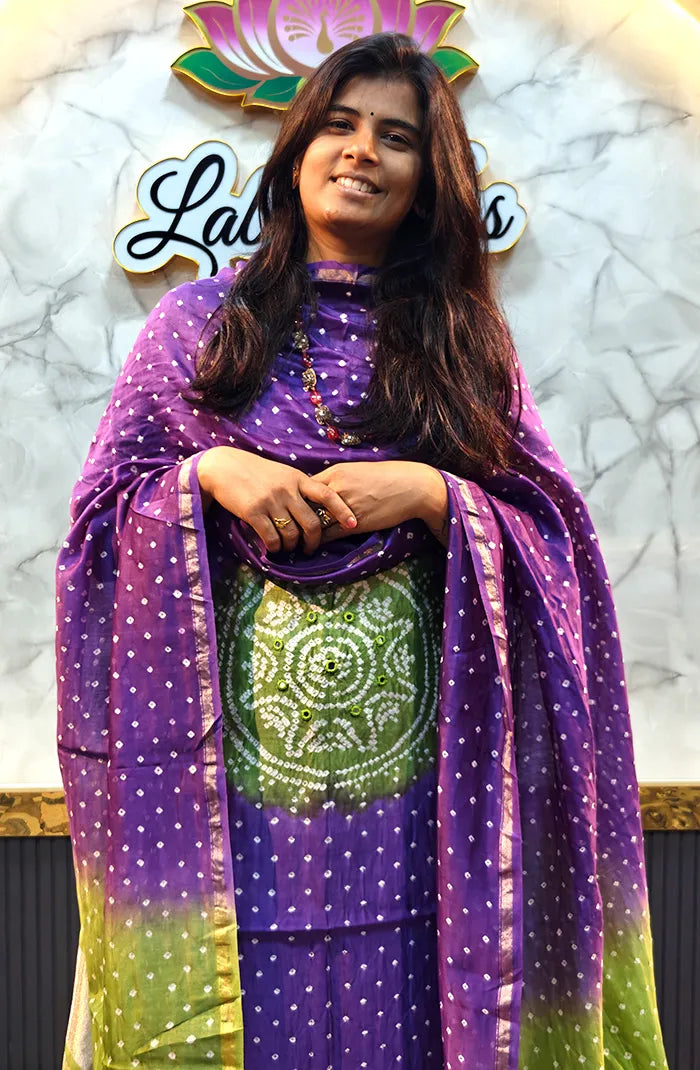 Chanderi Silk Bandhini Salwar_7 Secondary image
