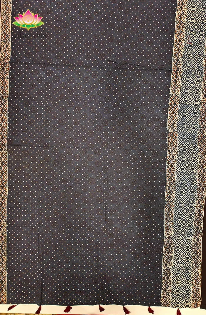 Ajrakh Premium Taj Cotton Saree 4