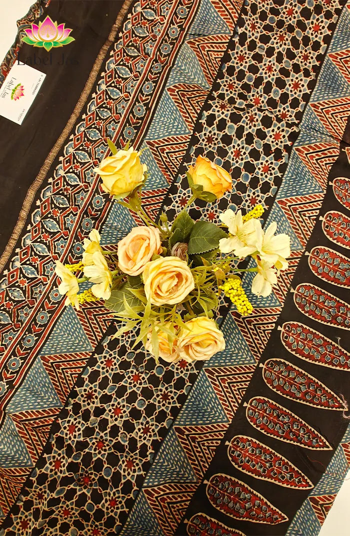 Ajrakh X Chanderi Saree 6 Secondary image