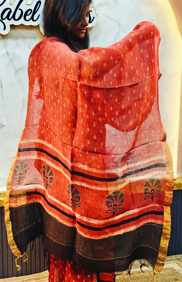 Ajrakh Silk Linen Salwar 19 Secondary image