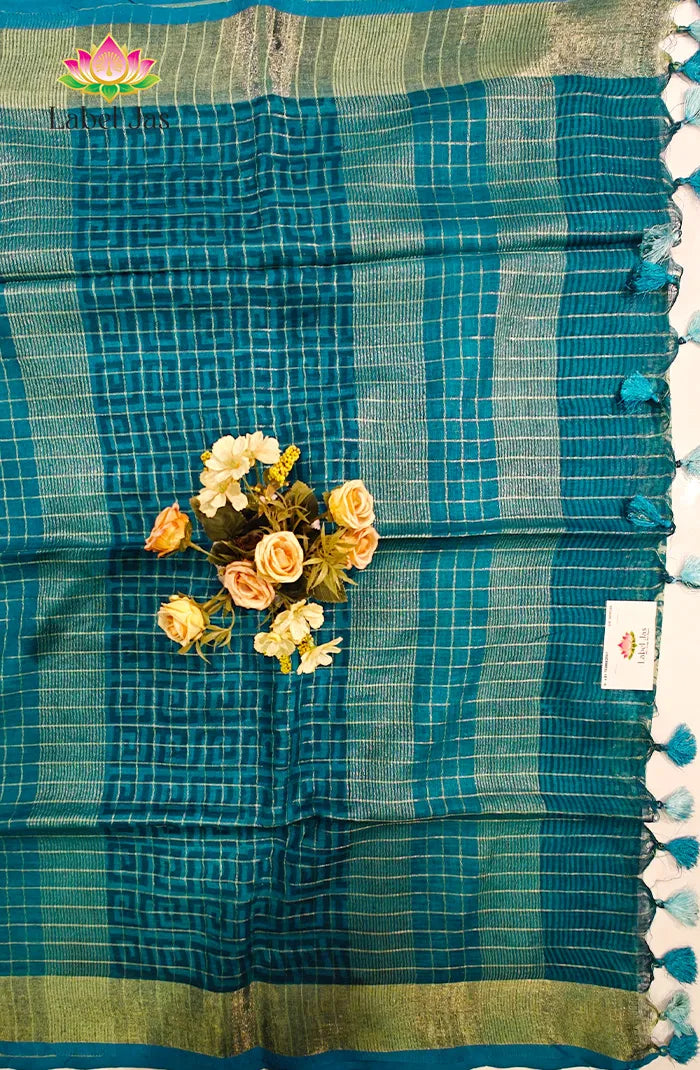 Pure  Linen Saree with Digital print 6