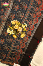 Premium Maheshwari Silk Saree with Ajrakh 5