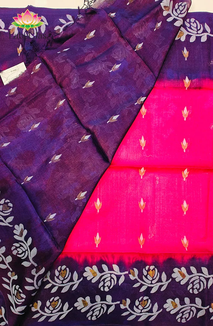 Rose Tussar Saree Secondary image