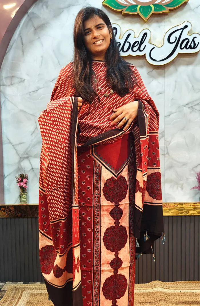 Ajrak Handblock salwar_23 Main image
