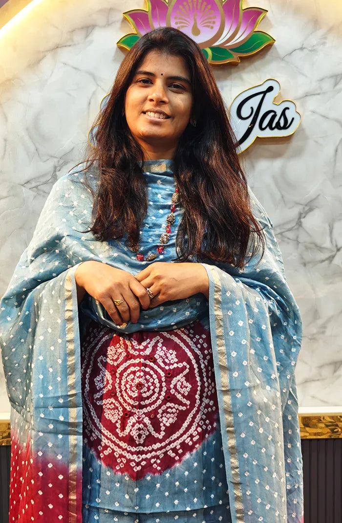 Chanderi Silk Bandhini Salwar_8 Secondary image