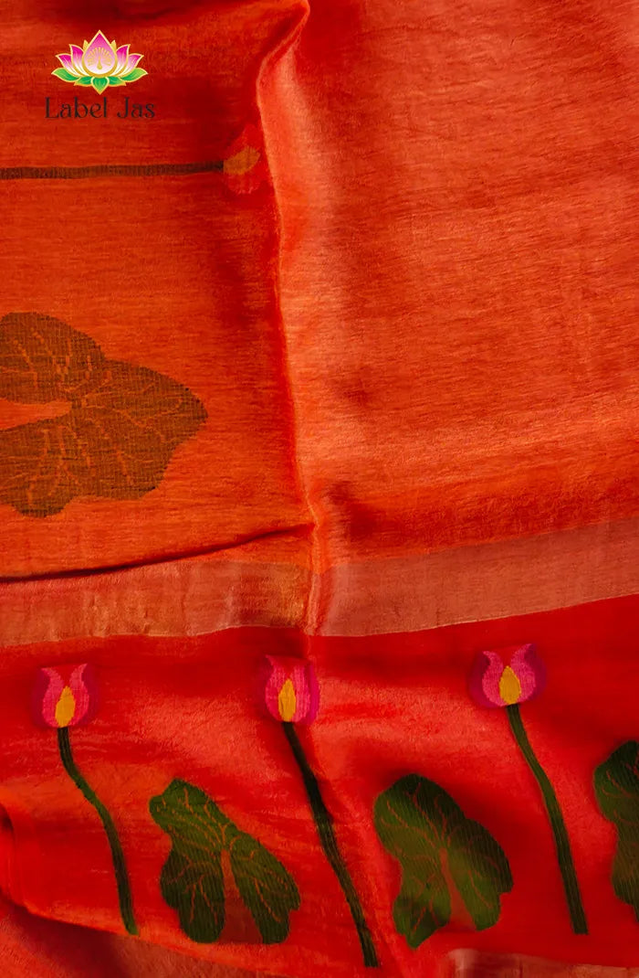 Pure Silk Linen Saree 2 Secondary image