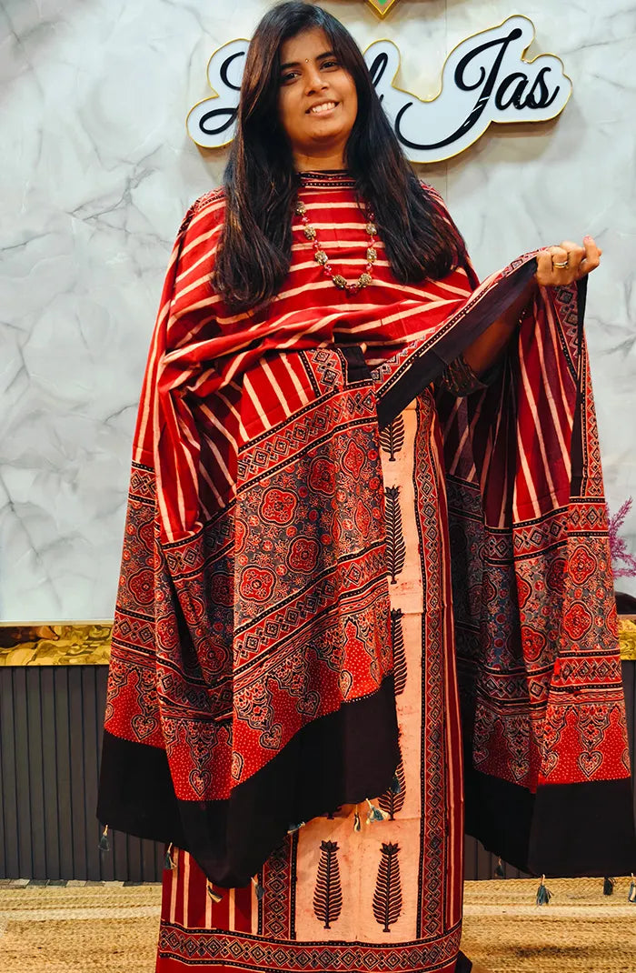 Ajrak Handblock salwar_31 Main image