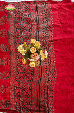 Modal silk with Bandini and Ajrakh Saree 1