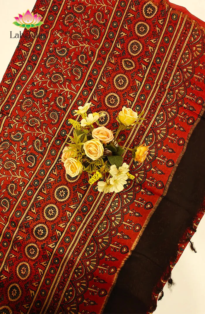 Ajrakh X Chanderi Saree 8 Secondary image