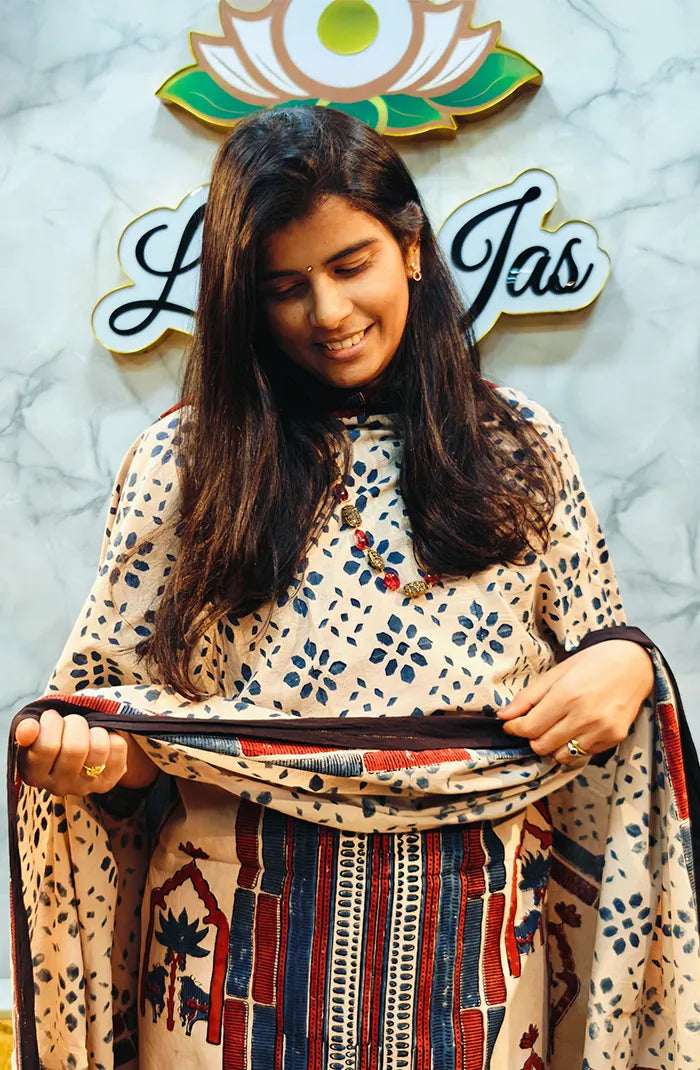 Ajrak Handblock Salwar 3 Secondary image