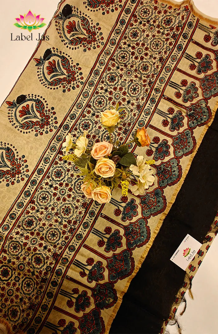 Ajrakh X Chanderi Saree 5 Secondary image