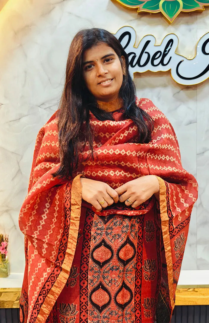 Ajrakh Silk Linen Salwar 17 Secondary image