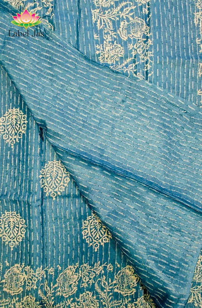 Tussar Block Printed Saree 3