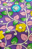 Premium Bangalore Silk Hand-Painted Pen Kalamkari -Lavender floral