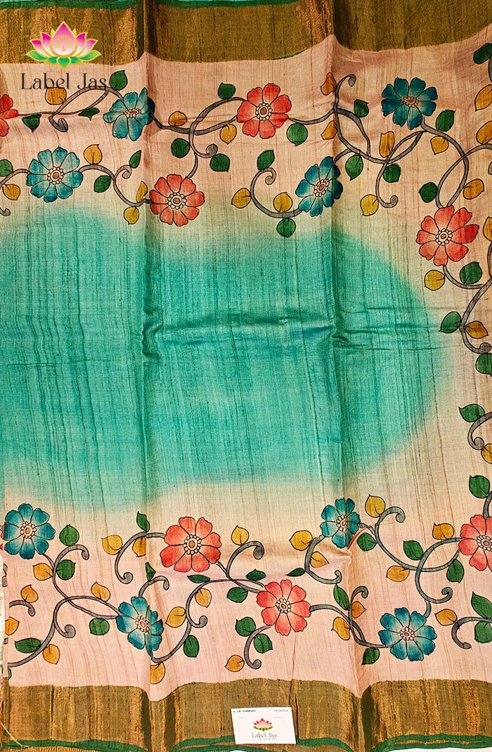 Desi Tussar with Kalamkari Print Saree 3 Secondary image