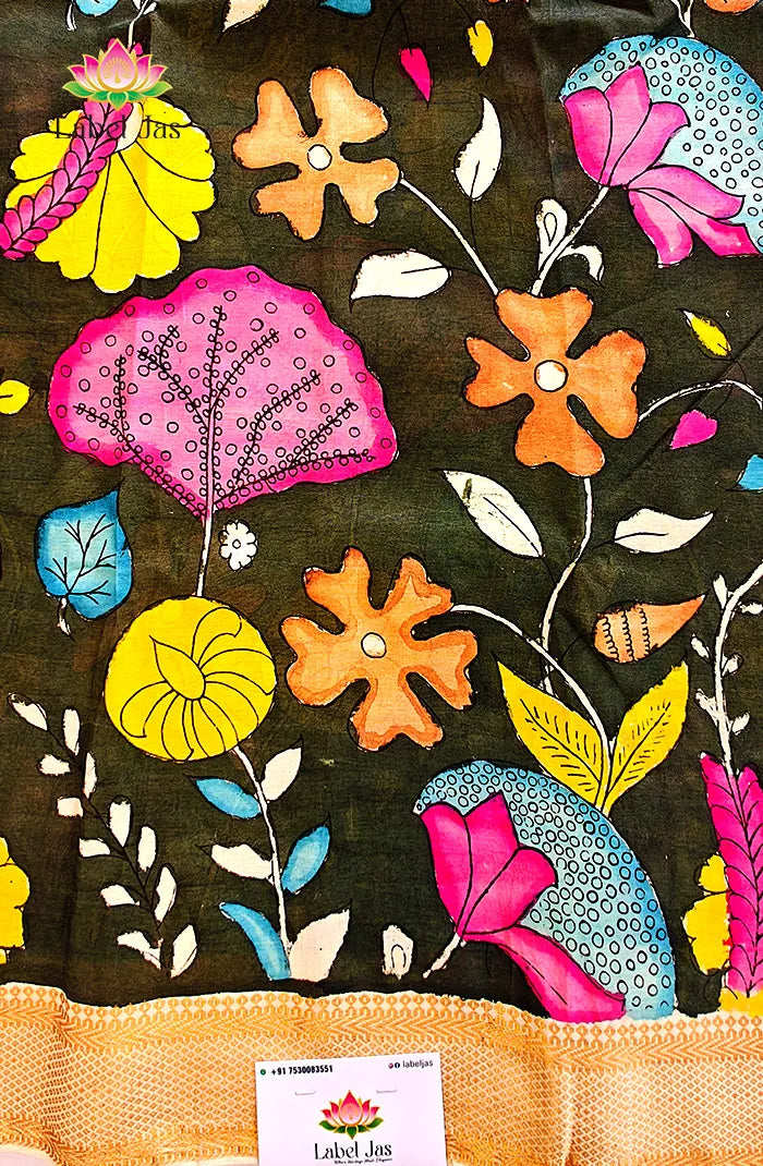 Pure Pen Kalamkari Silk Saree – 05