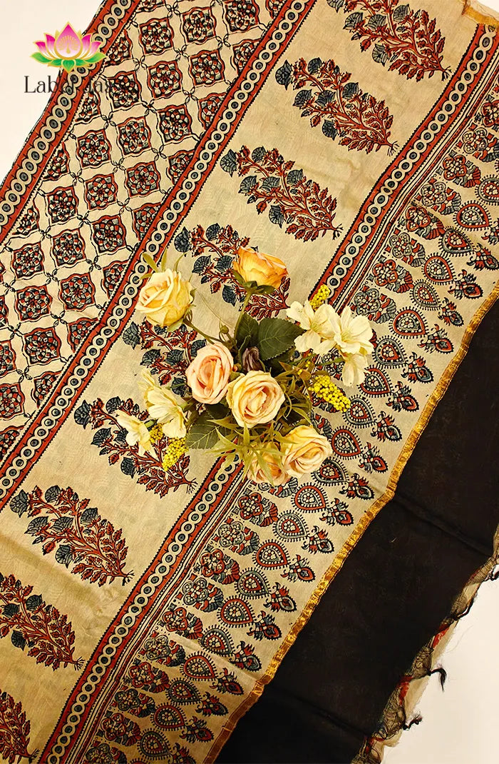Ajrakh X Chanderi Saree 4 Secondary image