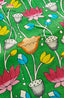 Premium Bangalore Silk Hand-Painted Pen Kalamkari -Green floral