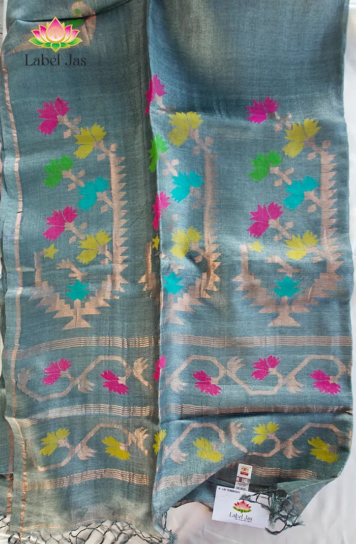 Premium Silk linen with Jamdani weaving 4 Secondary image