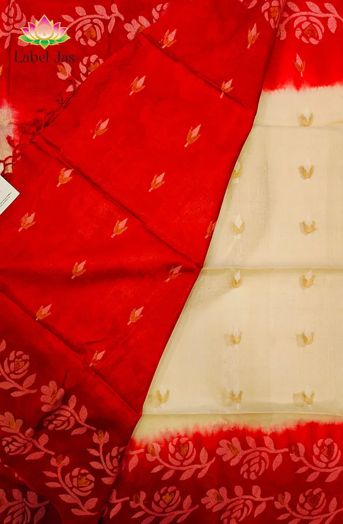 Rose Tussar Saree 2 Secondary image