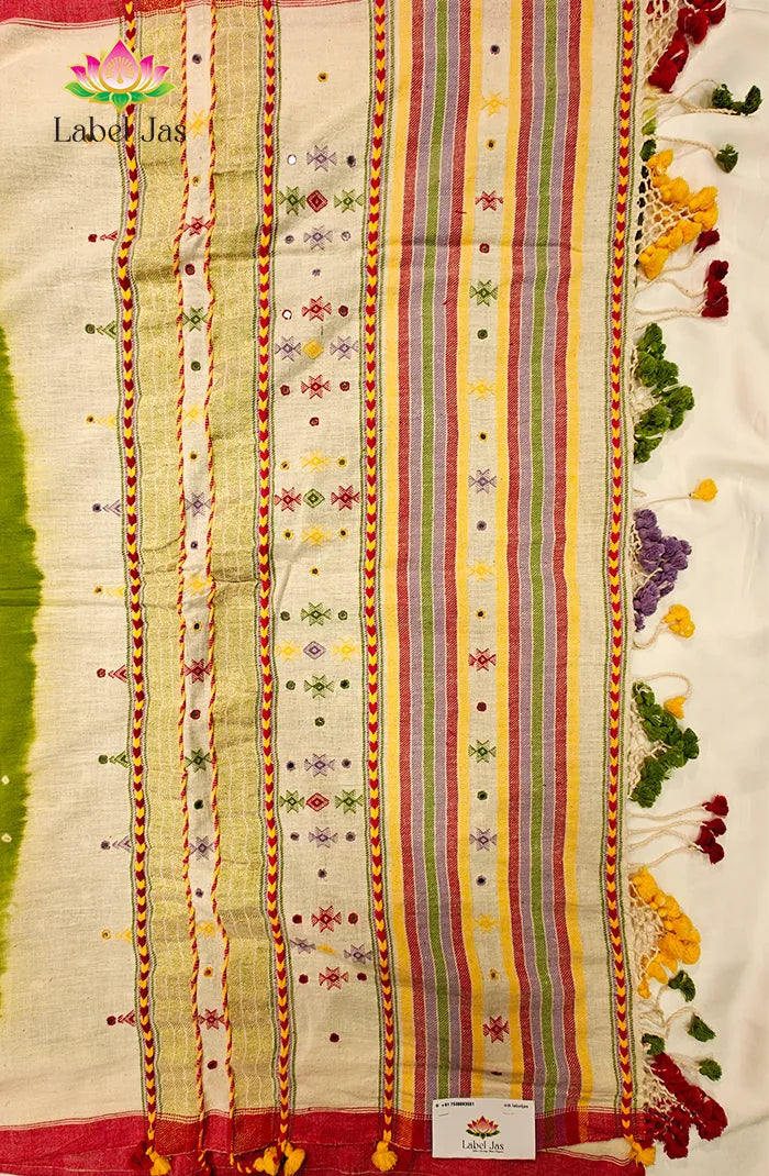 Premium Handloom Bhujodi saree with Bandini 1 Secondary image