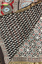 Dola Silk Saree with Ajrakh Handblock Print 6