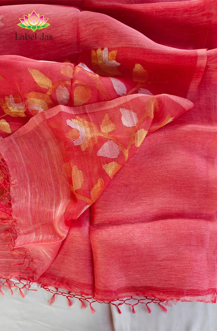 Premium Silk linen with Jamdani weaving 1 Secondary image