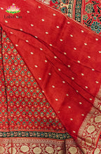 Dola Silk Saree with Ajrakh Handblock Print 2