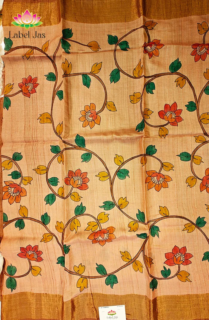 Desi Tussar with Kalamkari Print Saree 4 Secondary image