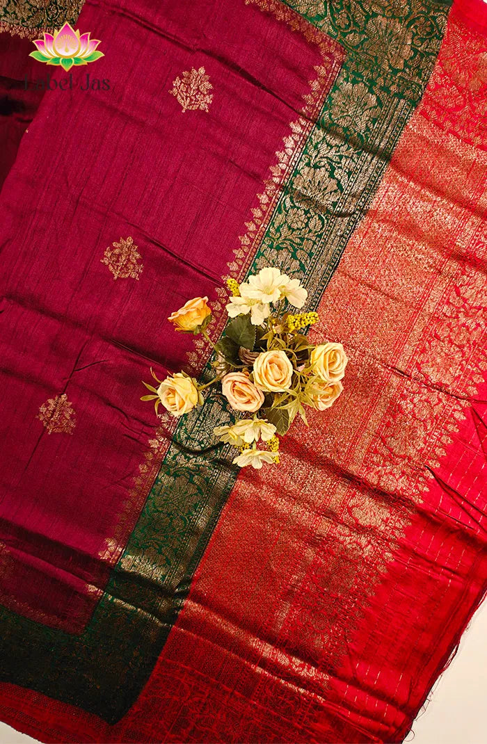 Pure Banarasi  Raw Silk Saree 9 Secondary image